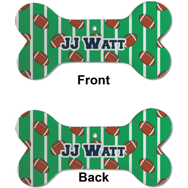 Football Jersey Ceramic Flat Ornament - Bone Front & Back (APPROVAL)