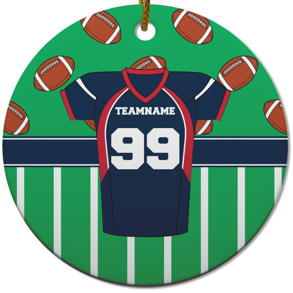 Football Jersey Ceramic Flat Ornament - Circle (Front)