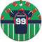 Football Jersey Round Ceramic Ornament w/ Name and Number
