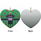 Football Jersey Ceramic Flat Ornament - Heart Front & Back (APPROVAL)