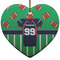 Football Jersey Ceramic Flat Ornament - Heart (Front)