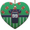 Football Jersey Heart Ceramic Ornament w/ Name and Number