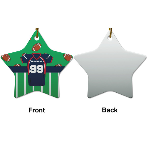 Football Jersey Ceramic Flat Ornament - Star Front & Back (APPROVAL)