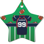 Football Jersey Star Ceramic Ornament w/ Name and Number