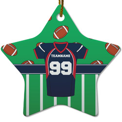 Football Jersey Star Ceramic Ornament w/ Name and Number