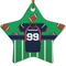 Football Jersey Star Ceramic Ornament w/ Name and Number