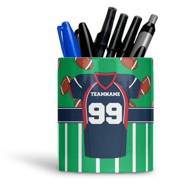 Custom Football Jersey Ceramic Pen Holder