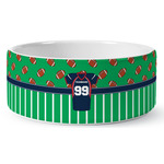 Football Jersey Ceramic Dog Bowl (Personalized)