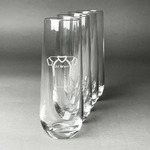 Football Jersey Champagne Flute - Stemless Engraved - Set of 4 (Personalized)