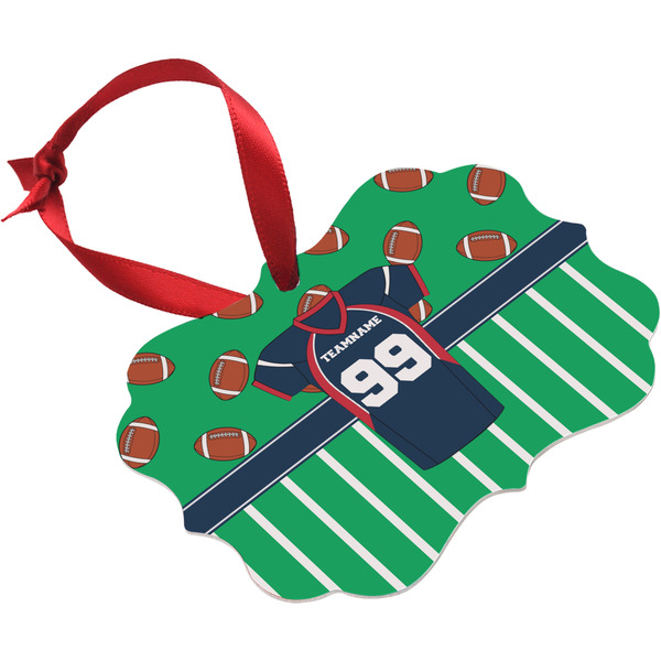 Football Jersey Christmas Ornament (Angle View)