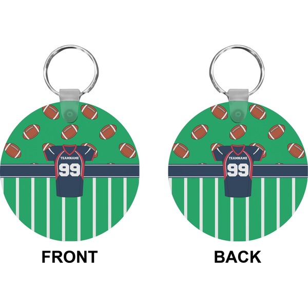 Football Jersey Circle Keychain (Front + Back)