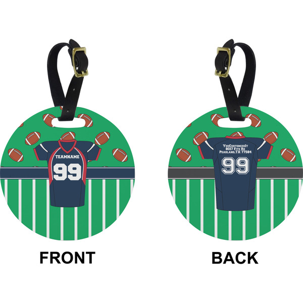 Football Jersey Circle Luggage Tag (Front + Back)
