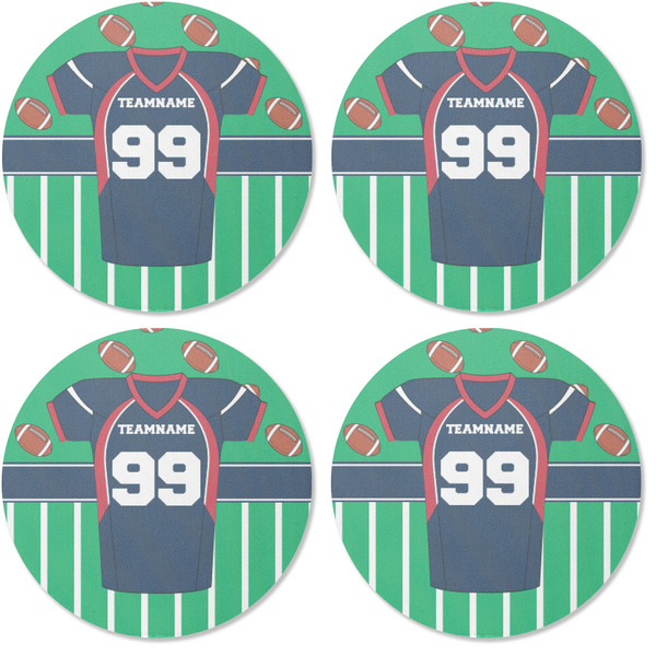 Football Jersey Coaster Round Rubber Back - Apvl