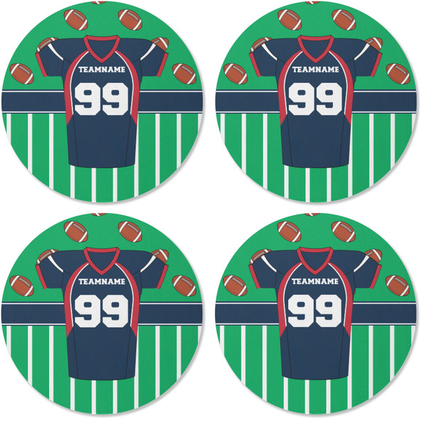 Football Jersey Coaster Round Rubber Back - Apvl