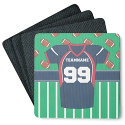 Football Jersey Square Rubber Backed Coasters - Set of 4 (Personalized)