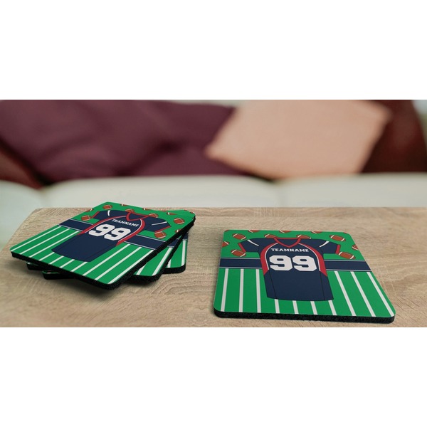Football Jersey Coaster Rubber Back - On Coffee Table