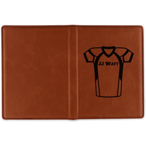 Football Jersey Cognac Leather Passport Holder Outside Single Sided - Apvl