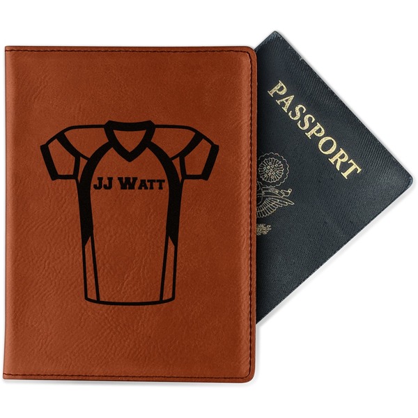 Custom Football Jersey Passport Holder - Faux Leather - Double Sided (Personalized)