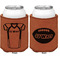 Football Jersey Cognac Leatherette Can Sleeve - Double Sided Front and Back