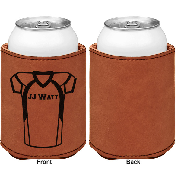 Football Jersey Cognac Leatherette Can Sleeve - Single Sided Front and Back
