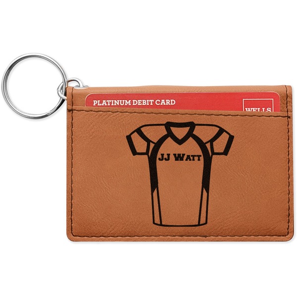 Custom Football Jersey Leatherette Keychain ID Holder - Single Sided (Personalized)