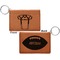 Football Jersey Cognac Leatherette Keychain ID Holders - Front and Back Apvl