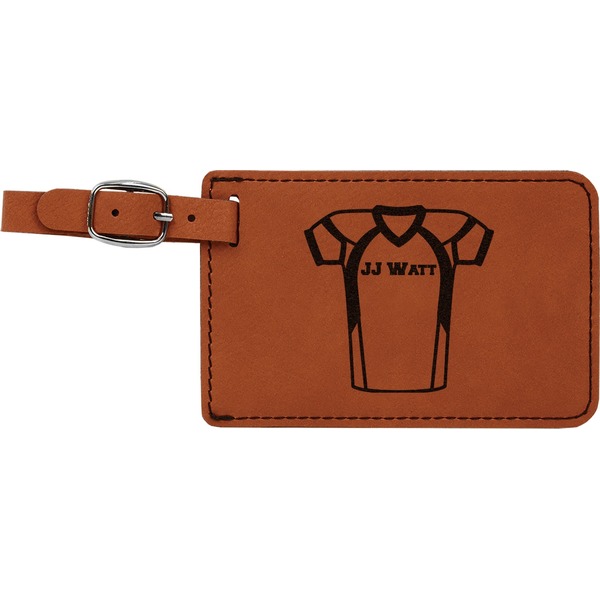 Custom Football Jersey Leatherette Luggage Tag (Personalized)