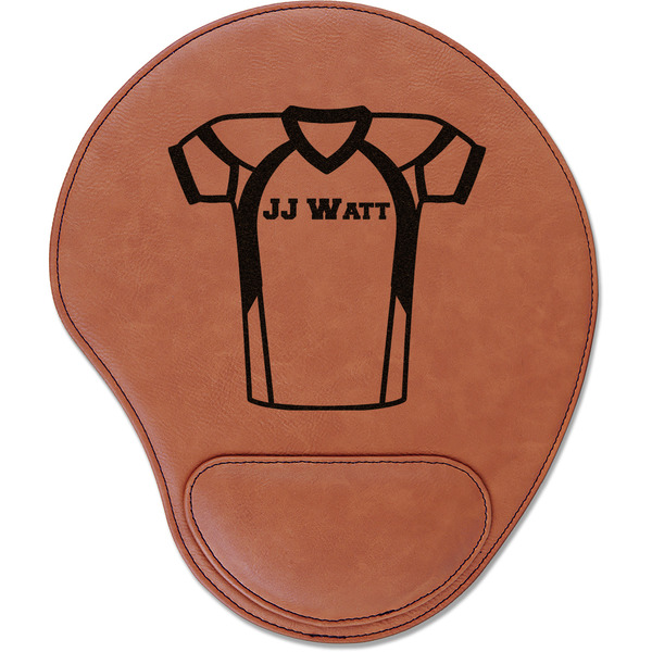 Custom Football Jersey Leatherette Mouse Pad with Wrist Support (Personalized)