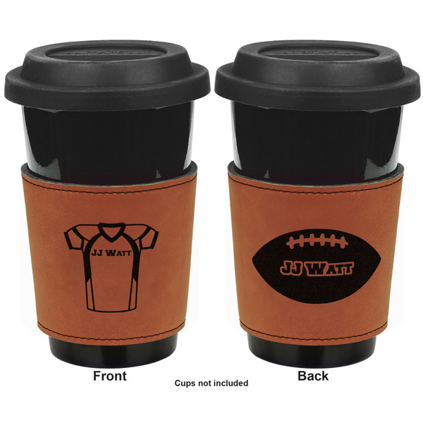 Football Jersey Cognac Leatherette Mug Sleeve - Double Sided Apvl