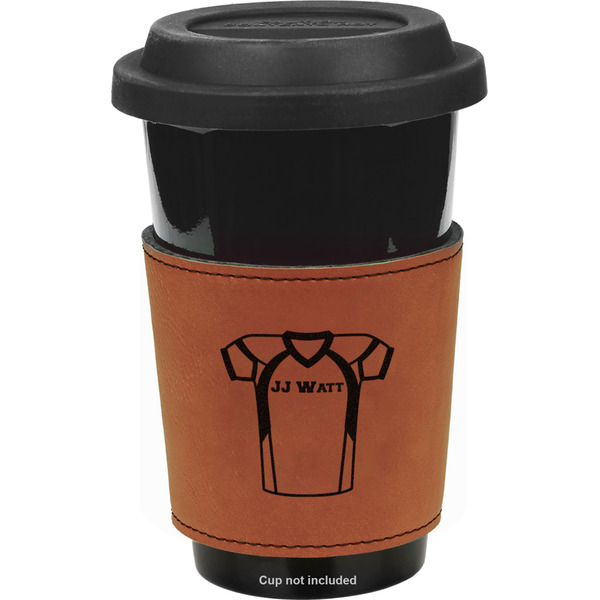Custom Football Jersey Leatherette Cup Sleeve - Double Sided (Personalized)