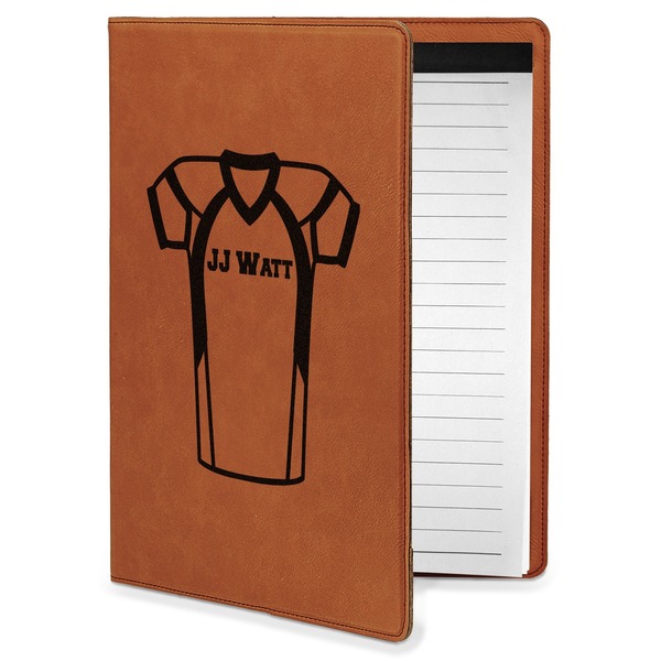 Custom Football Jersey Leatherette Portfolio with Notepad - Small - Double Sided (Personalized)
