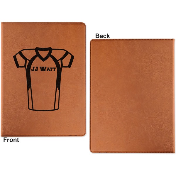 Football Jersey Cognac Leatherette Portfolios with Notepad - Small - Single Sided- Apvl