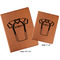 Football Jersey Cognac Leatherette Portfolios with Notepad - Compare Sizes