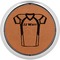 Football Jersey Cognac Leatherette Round Coasters w/ Silver Edge - Single