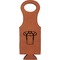 Football Jersey Cognac Leatherette Wine Totes - Single Front