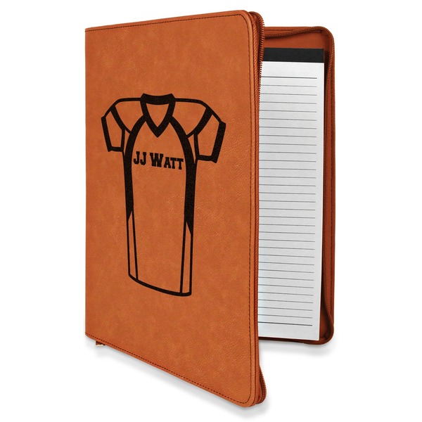Custom Football Jersey Leatherette Zipper Portfolio with Notepad (Personalized)