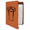 Football Jersey Cognac Leatherette Zipper Portfolios with Notepad - Main