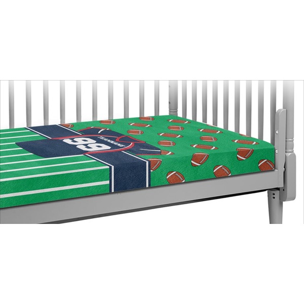 Custom Football Jersey Crib Fitted Sheet (Personalized)
