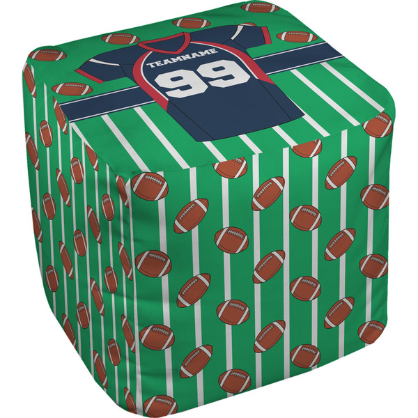 Custom Football Jersey Cube Pouf Ottoman - 13" w/ Name and Number