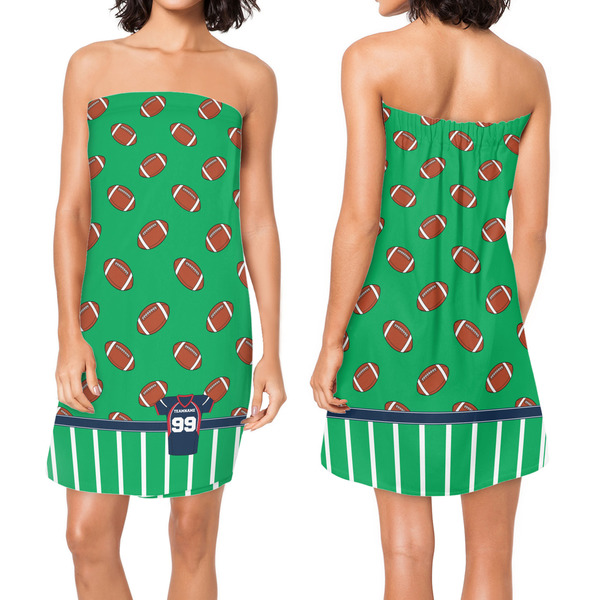 Football Jersey Custom Bath Wrap - Front & Back View