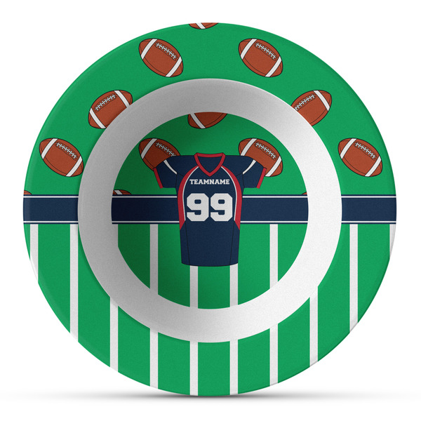 Custom Football Jersey Plastic Bowl - Microwave Safe - Composite Polymer (Personalized)