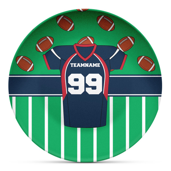 Custom Football Jersey Microwave Safe Plastic Plate - Composite Polymer (Personalized)