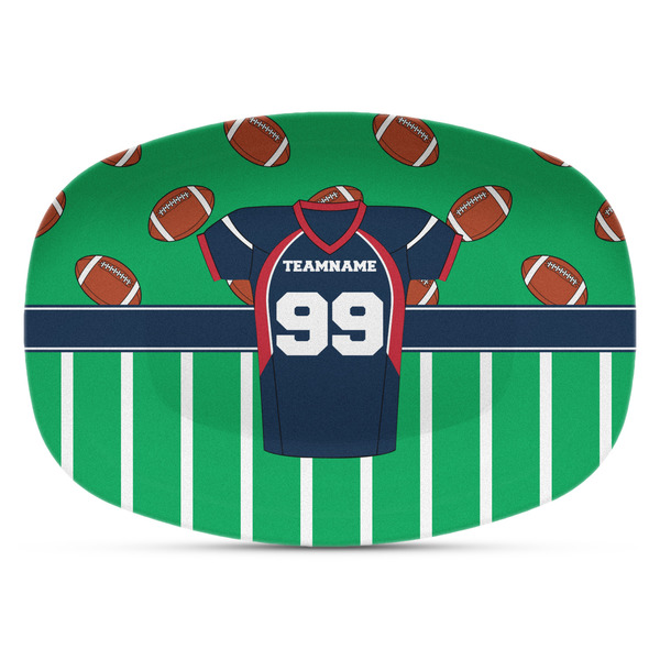 Custom Football Jersey Plastic Platter - Microwave & Oven Safe Composite Polymer (Personalized)