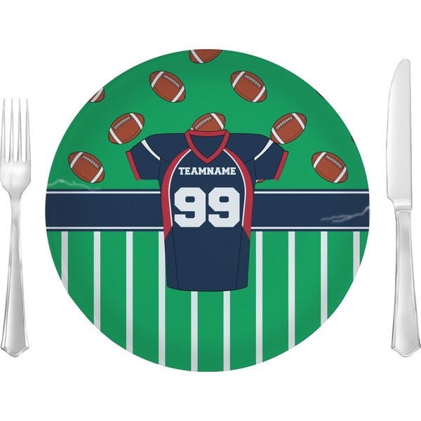 Custom Football Jersey Glass Lunch / Dinner Plate 10" (Personalized)