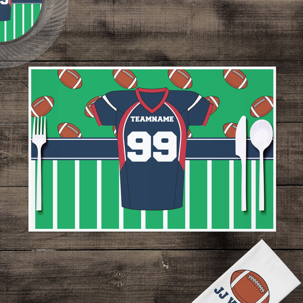 Football Jersey Disposable Paper Placemat - In Context