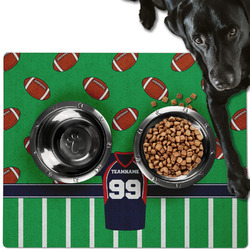 Football Jersey Dog Food Mat - Large w/ Name and Number