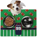 Football Jersey Dog Food Mat - Medium w/ Name and Number