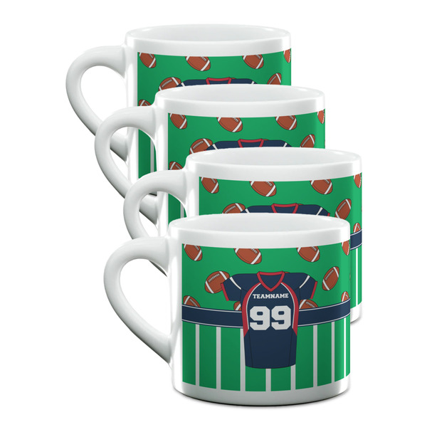 Custom Football Jersey Double Shot Espresso Cups - Set of 4 (Personalized)