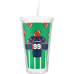 Football Jersey Double Wall Tumbler with Straw (Personalized)