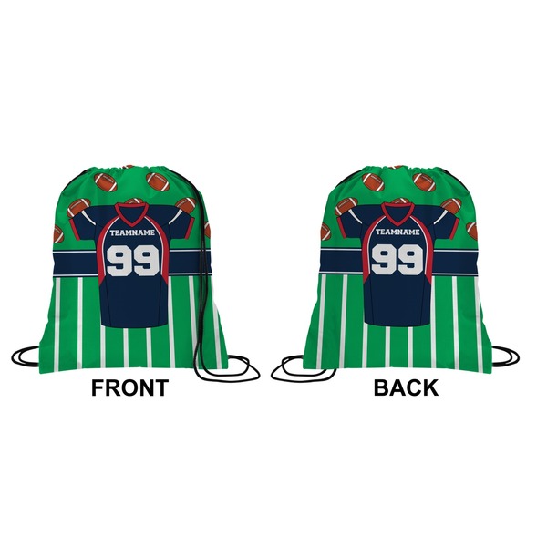 Football Jersey Drawstring Backpack Front & Back Medium